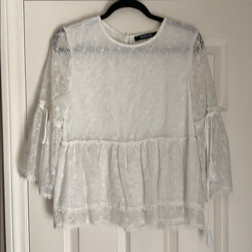 VICI Sugar Lips White Lace Top Size Small